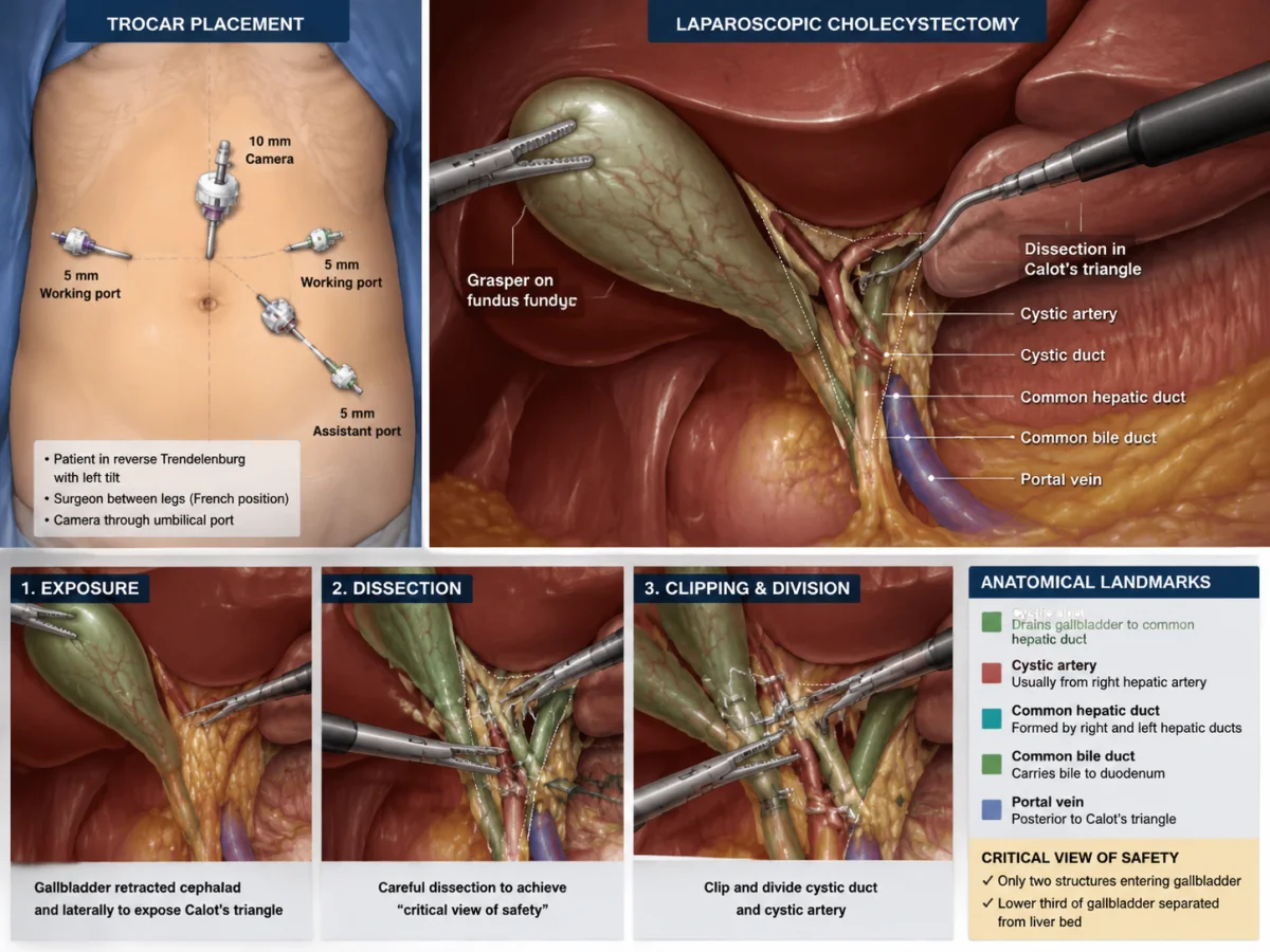 Ilustración de educación para pacientes generada con IA que explica un procedimiento de reemplazo de cadera en pasos visuales simplificados