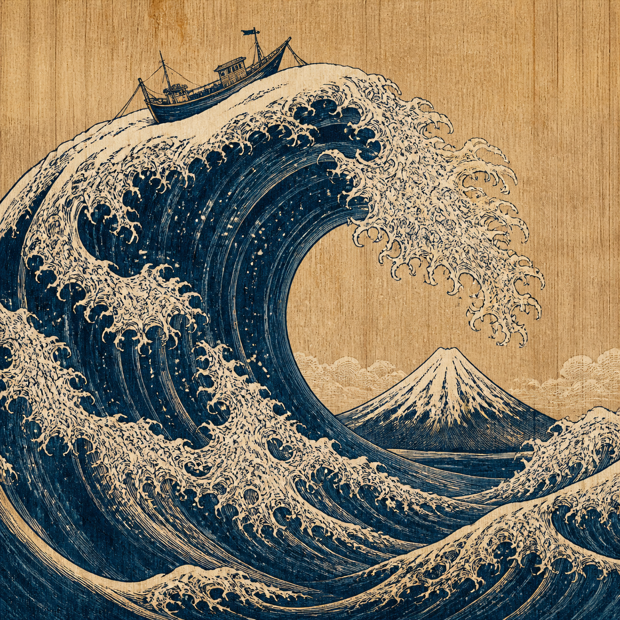 Japanese Ukiyo-e Wave